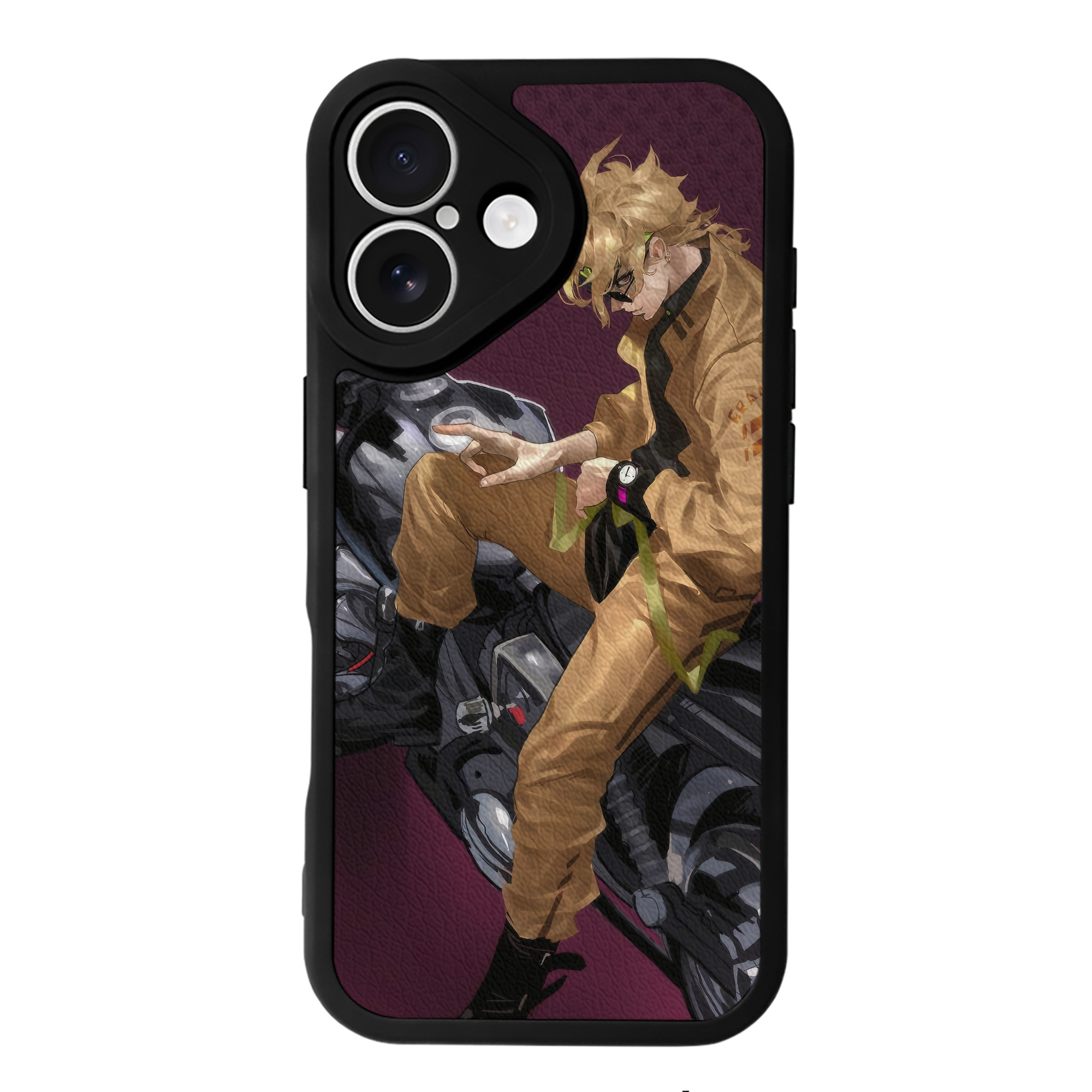 （画像用） ジョジョの奇妙な冒険 JoJo's Bizarre Adventure 【iPhone 16シリーズ対応】シリコンスマホケース（レザー調） 材質：シリコン